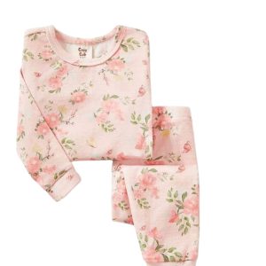 Floral Printed Baby Girl's Snug Fit PJ Set
