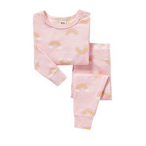 Rainbow Printed Baby Girl's Snug Fit PJ Set
