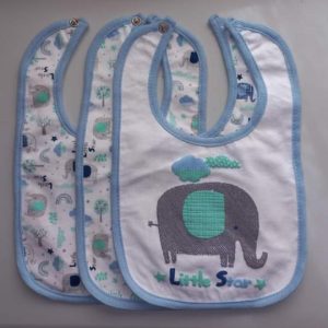 3Pcs Baby boy Elephant theme bibs