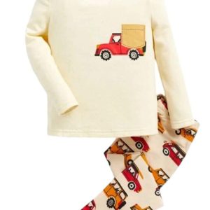 Baby boys snug fit CAR print pjs