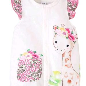 Cute baby girl giraffe printed romper