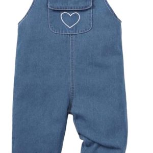 Soft denim material girls overalls