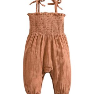 Stylish ruffled hem girl's jumpsuit