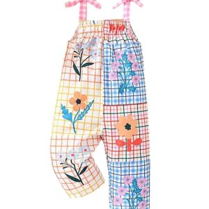 Stunning plaid and floral jumpsuit for girls