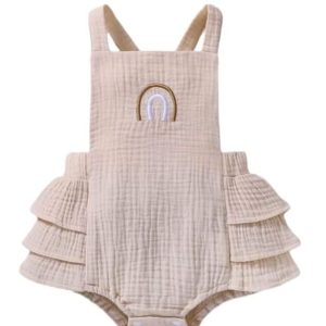 Vintage Collection: Old school crisscross open back romper with headband