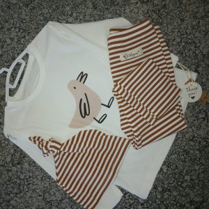 Caramel brown and white longsleeve 3pcs